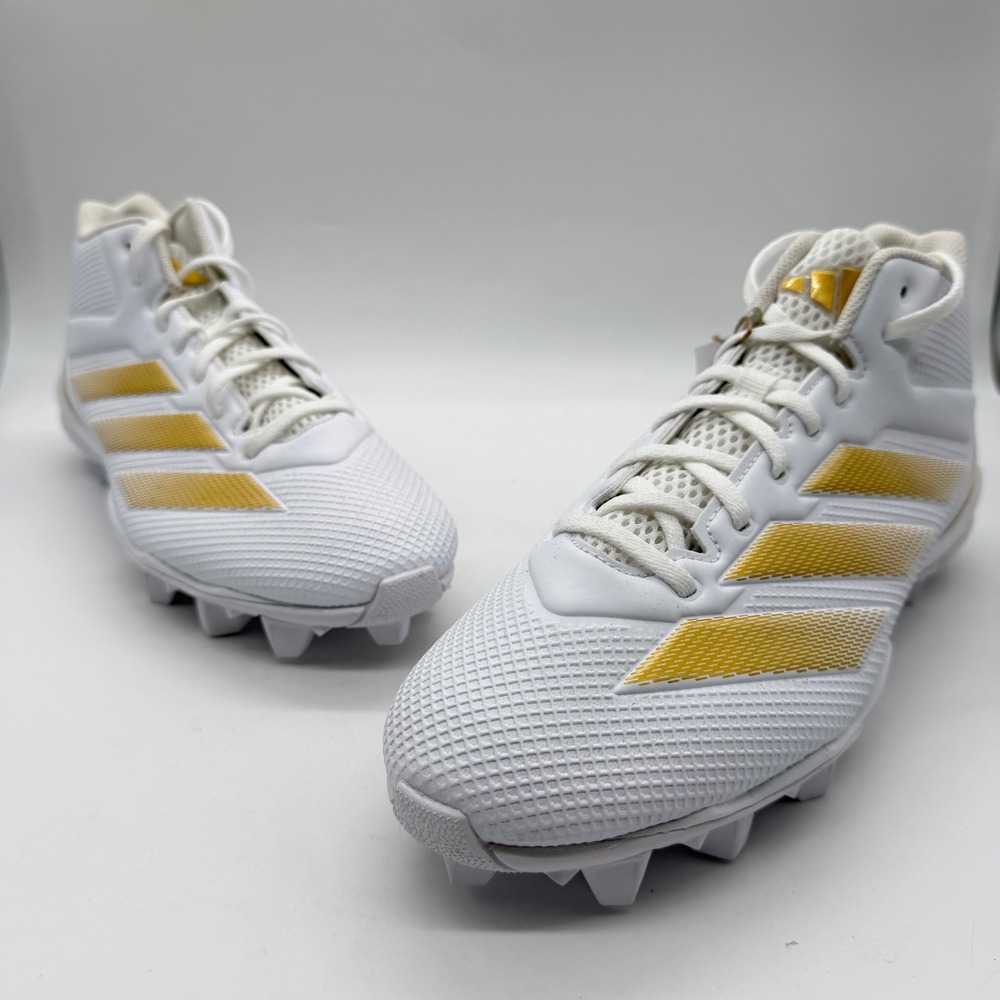 Adidas Adizero Impact.2 MD Football Cleats White Gold Mens 10.5 IF5106 NEW